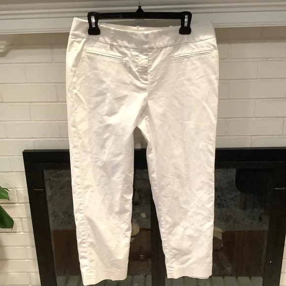 #302 Halogen Gorgeous White Crop Chinos Size 10 - Picture 1 of 7